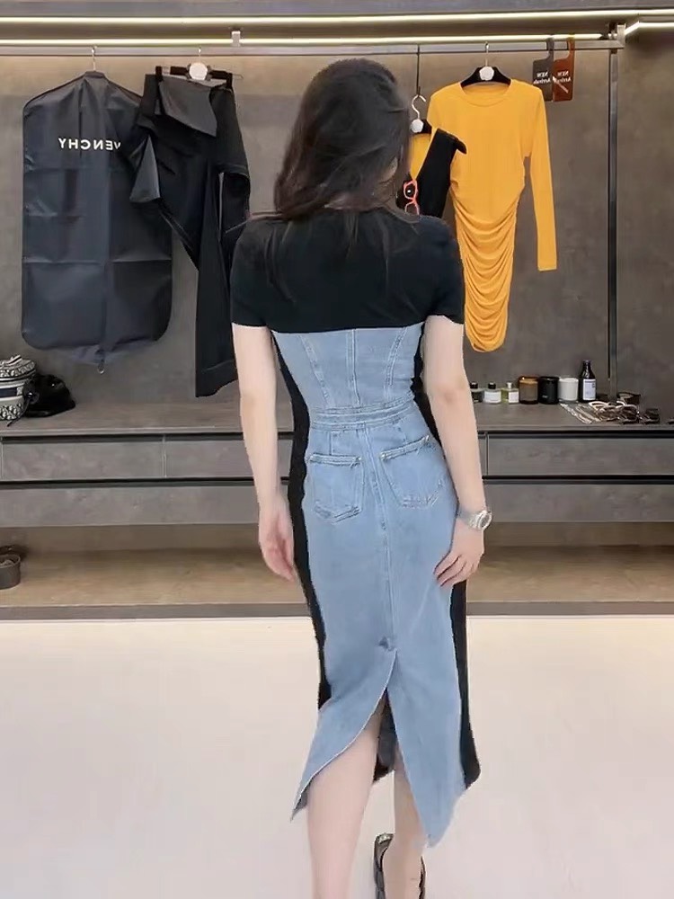 ĐẦM BODY JEAN PHỐI THUN CAO CẤP D38